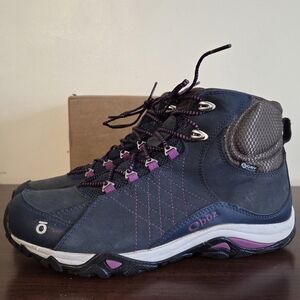 Oboz Sapphire Mid Waterproof Hiking Boots Huckleberry B-Dry Womens 9.5 EUC